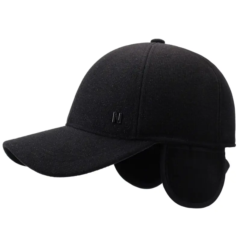 Men's Black Wool Cap with Duckbill Design Winter Use - Image 7