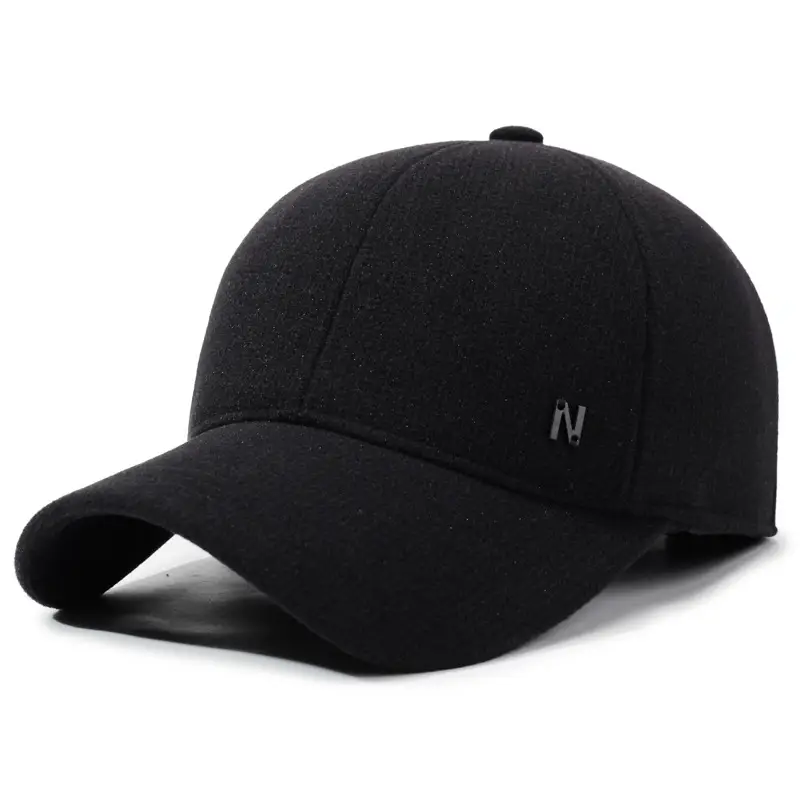Men's Black Wool Cap with Duckbill Design Winter Use - Image 8