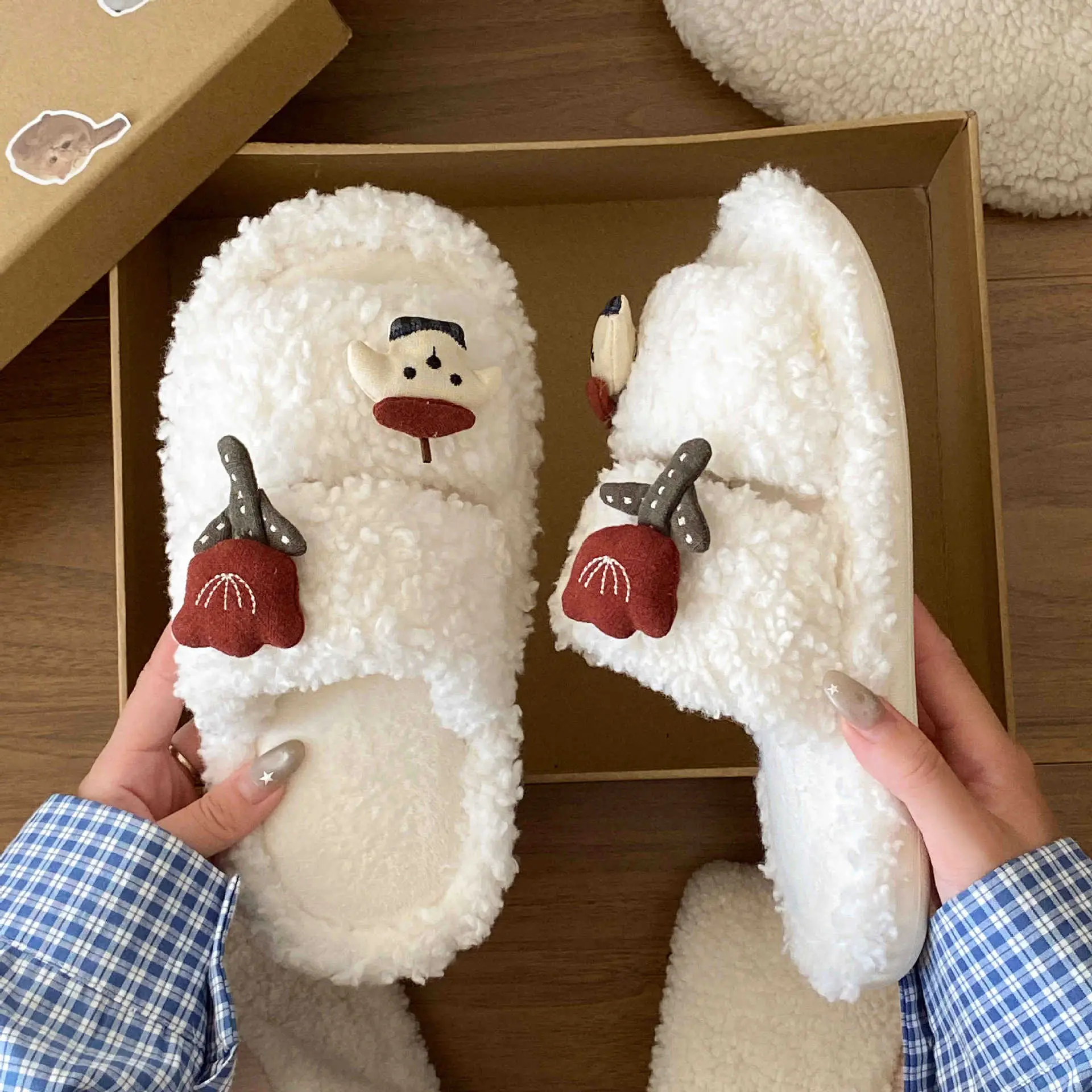 Rose Puppy Soft Cotton Winter Slippers for Women - Image 3