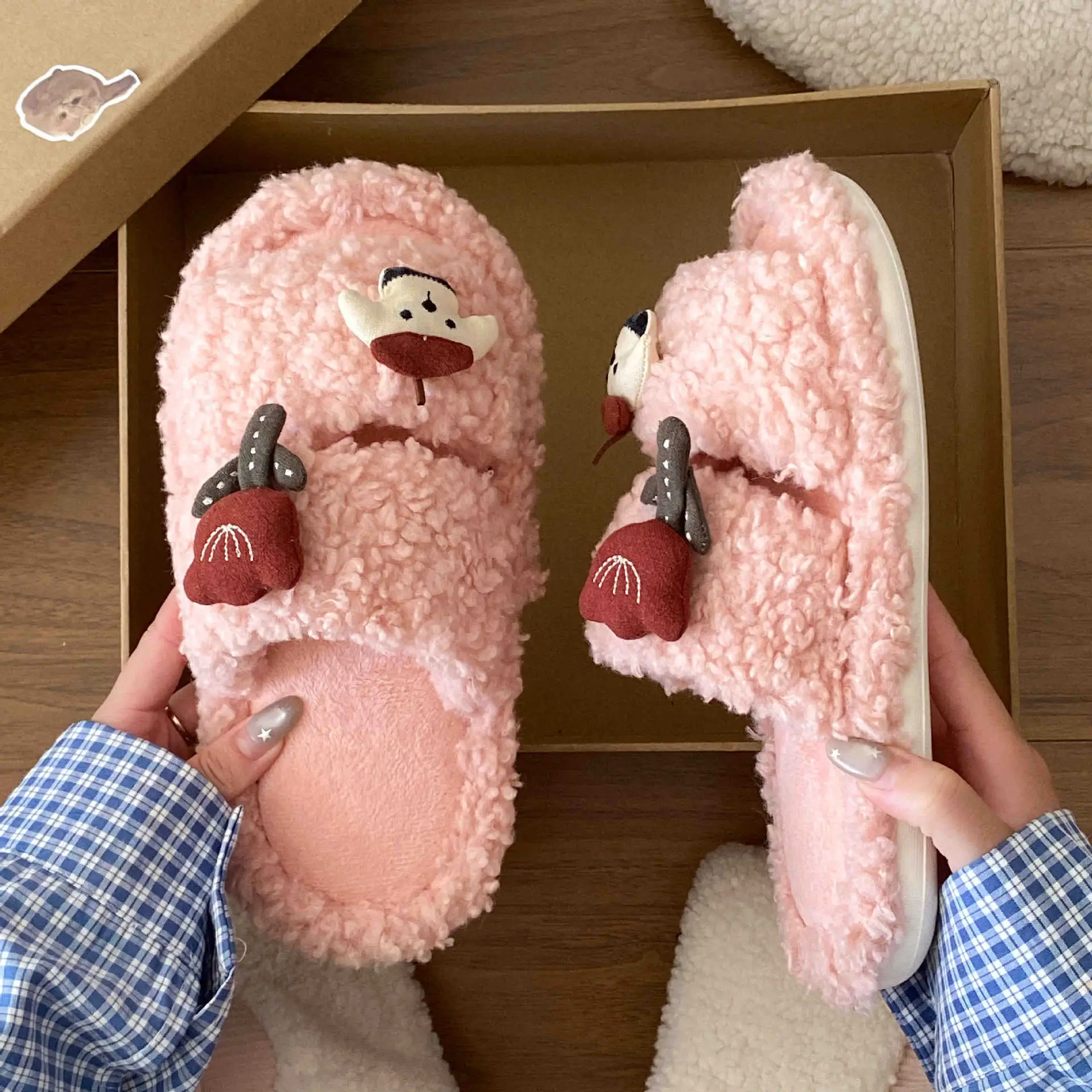 Rose Puppy Soft Cotton Winter Slippers for Women - Image 4