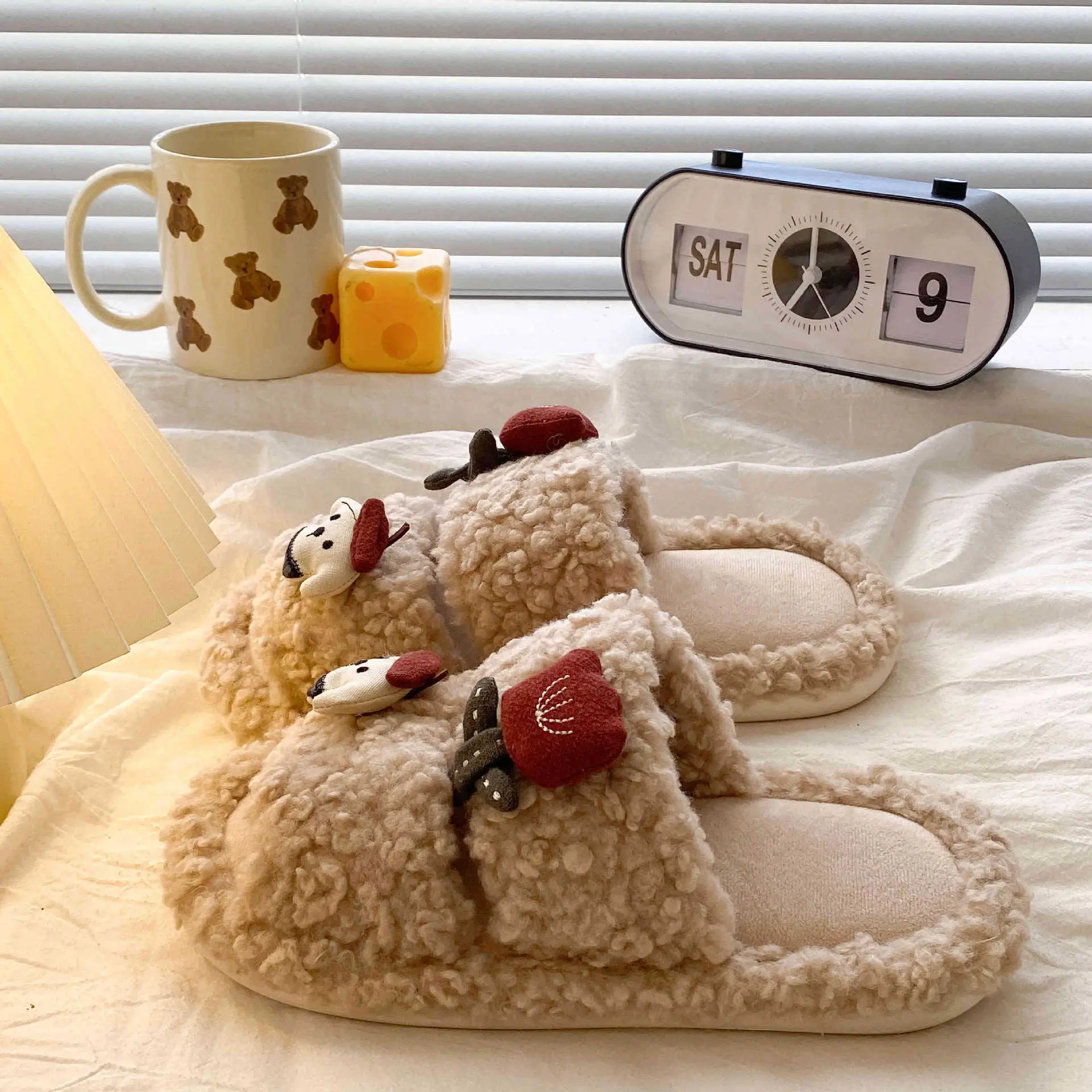 Rose Puppy Soft Cotton Winter Slippers for Women - Image 6
