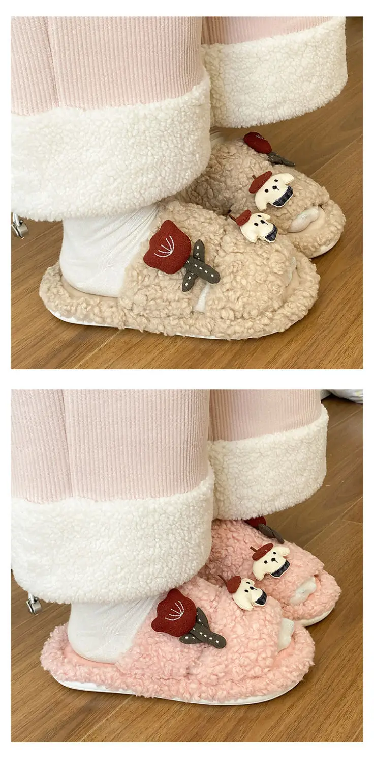 Rose Puppy Soft Cotton Winter Slippers for Women — feature 15