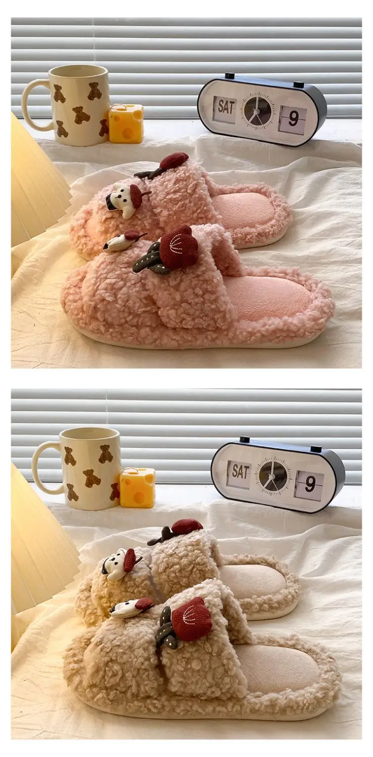 Rose Puppy Soft Cotton Winter Slippers for Women — feature 17