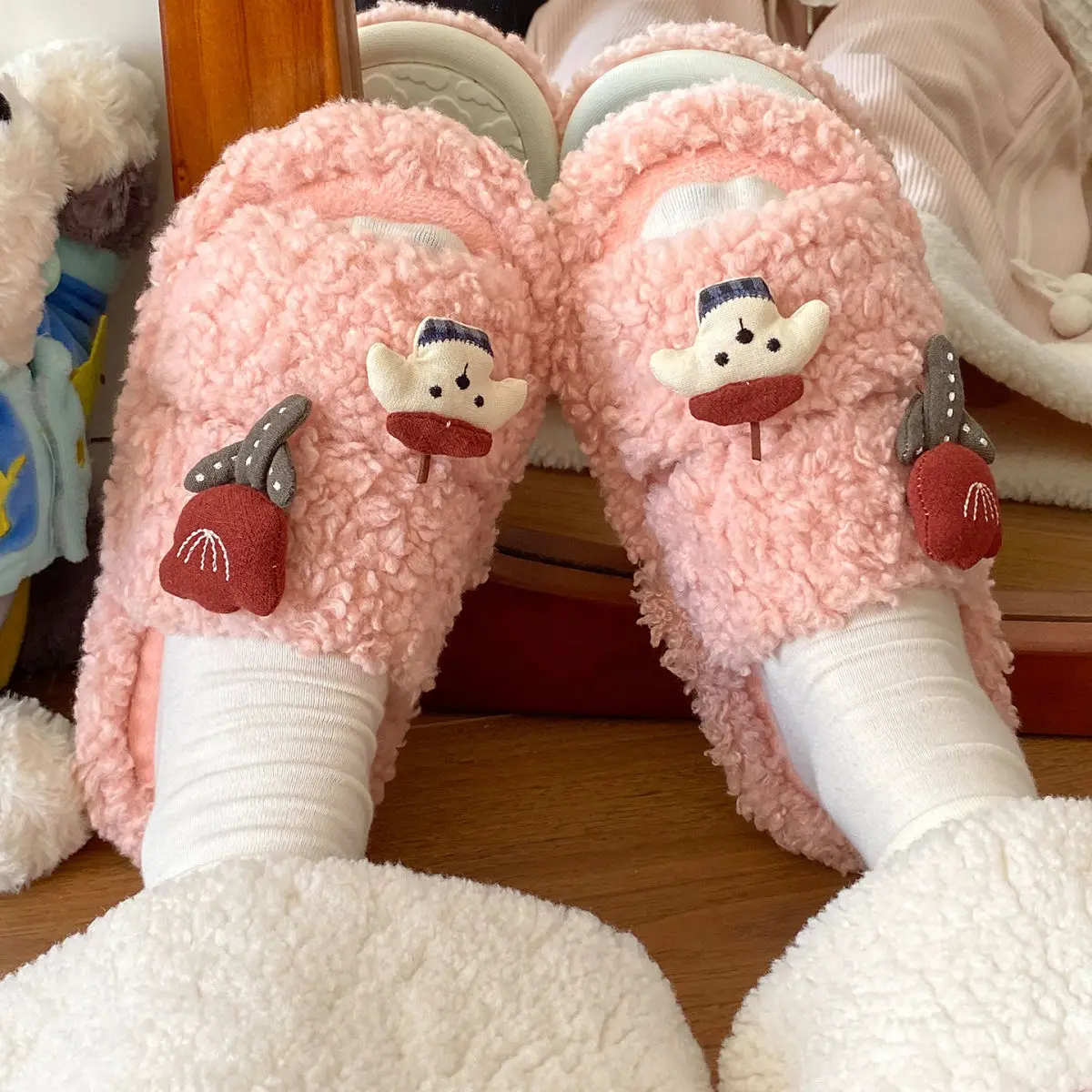 Rose Puppy Soft Cotton Winter Slippers for Women — feature 24