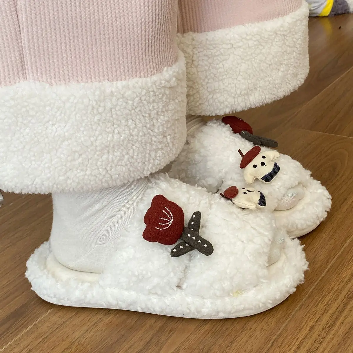 Rose Puppy Soft Cotton Winter Slippers for Women — feature 27