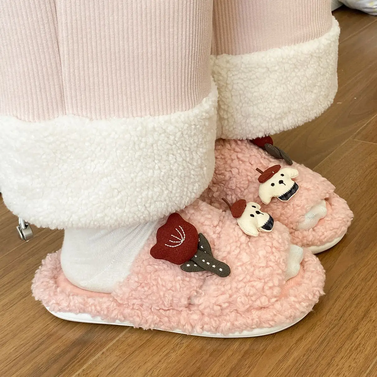 Rose Puppy Soft Cotton Winter Slippers for Women — feature 31