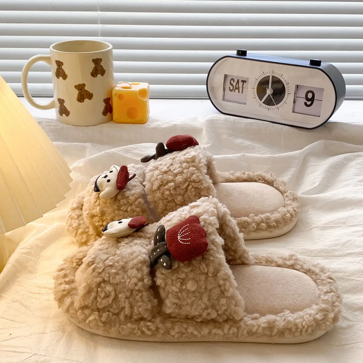 Rose Puppy Soft Cotton Winter Slippers for Women — feature 33