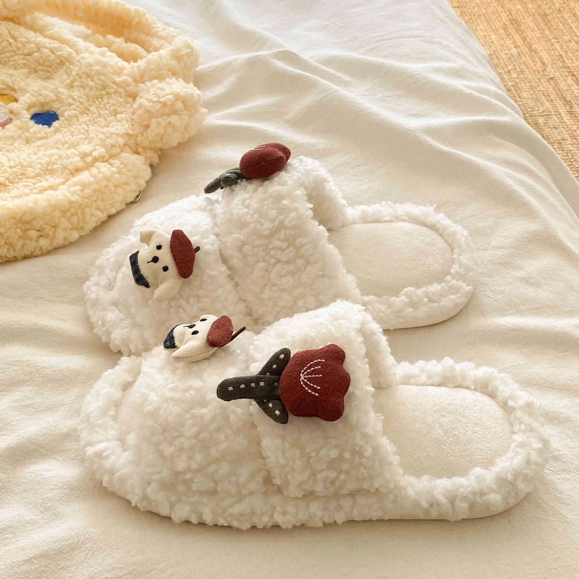 Rose Puppy Soft Cotton Winter Slippers for Women - Image 2