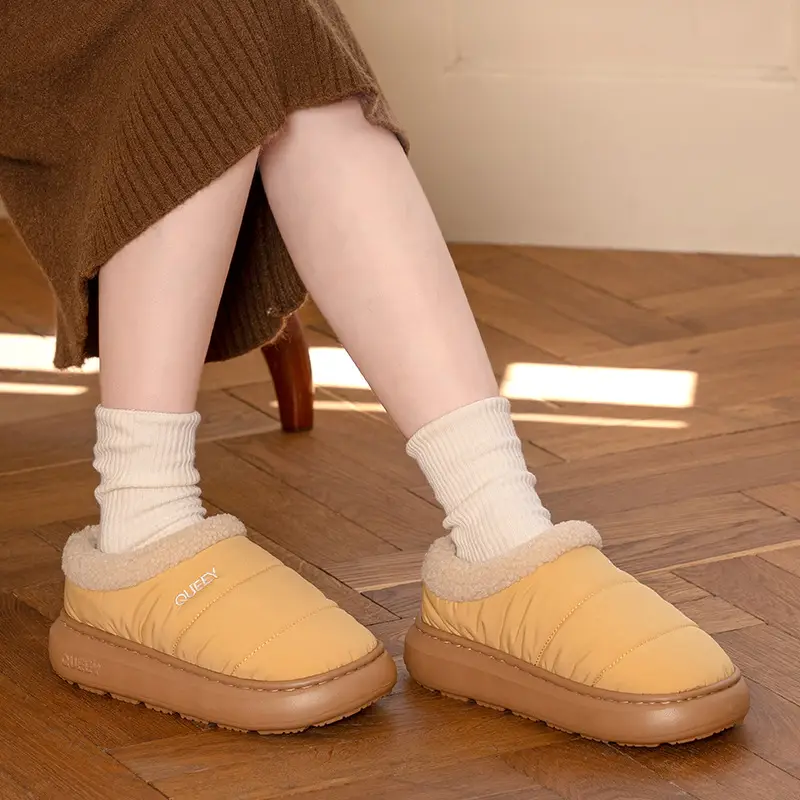Women's Cotton Slippers for Winter 2026, New Style for Outdoor and Indoor Use, Warm, Waterproof, Non-Slip, Closed-Back Maternity Cotton Shoes - Image 7