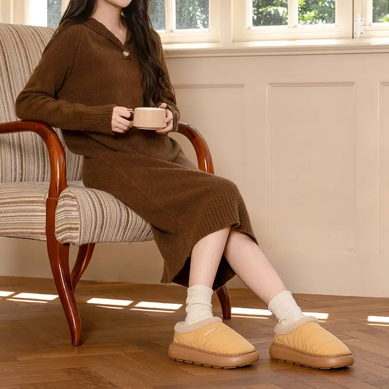 Women's Cotton Slippers for Winter 2026, New Style for Outdoor and Indoor Use, Warm, Waterproof, Non-Slip, Closed-Back Maternity Cotton Shoes - Image 9