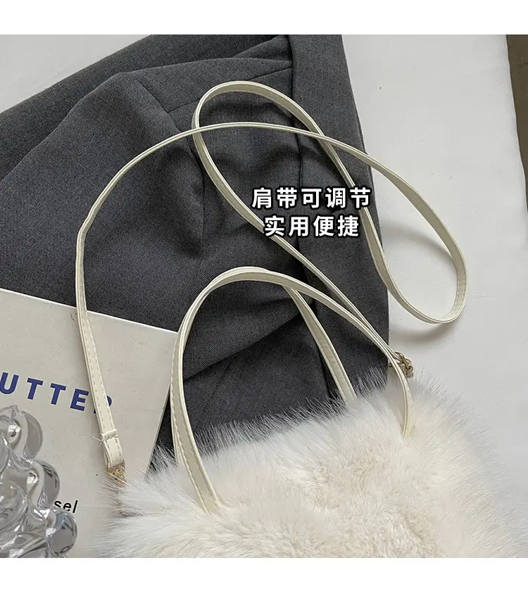 Pink Faux Fur Satchel Bag for Women — feature 6