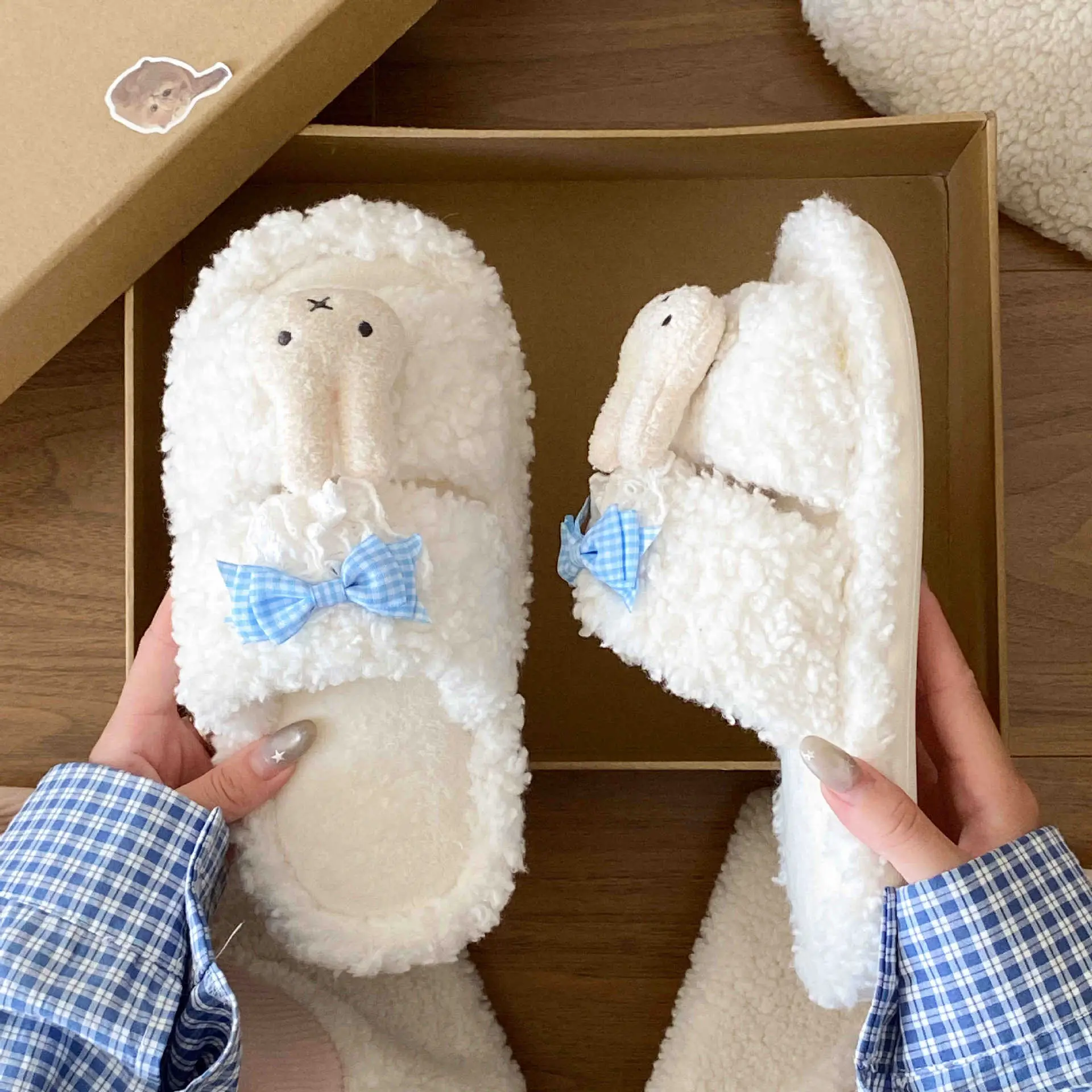 Winter Cartoon Cotton Slippers for Girls