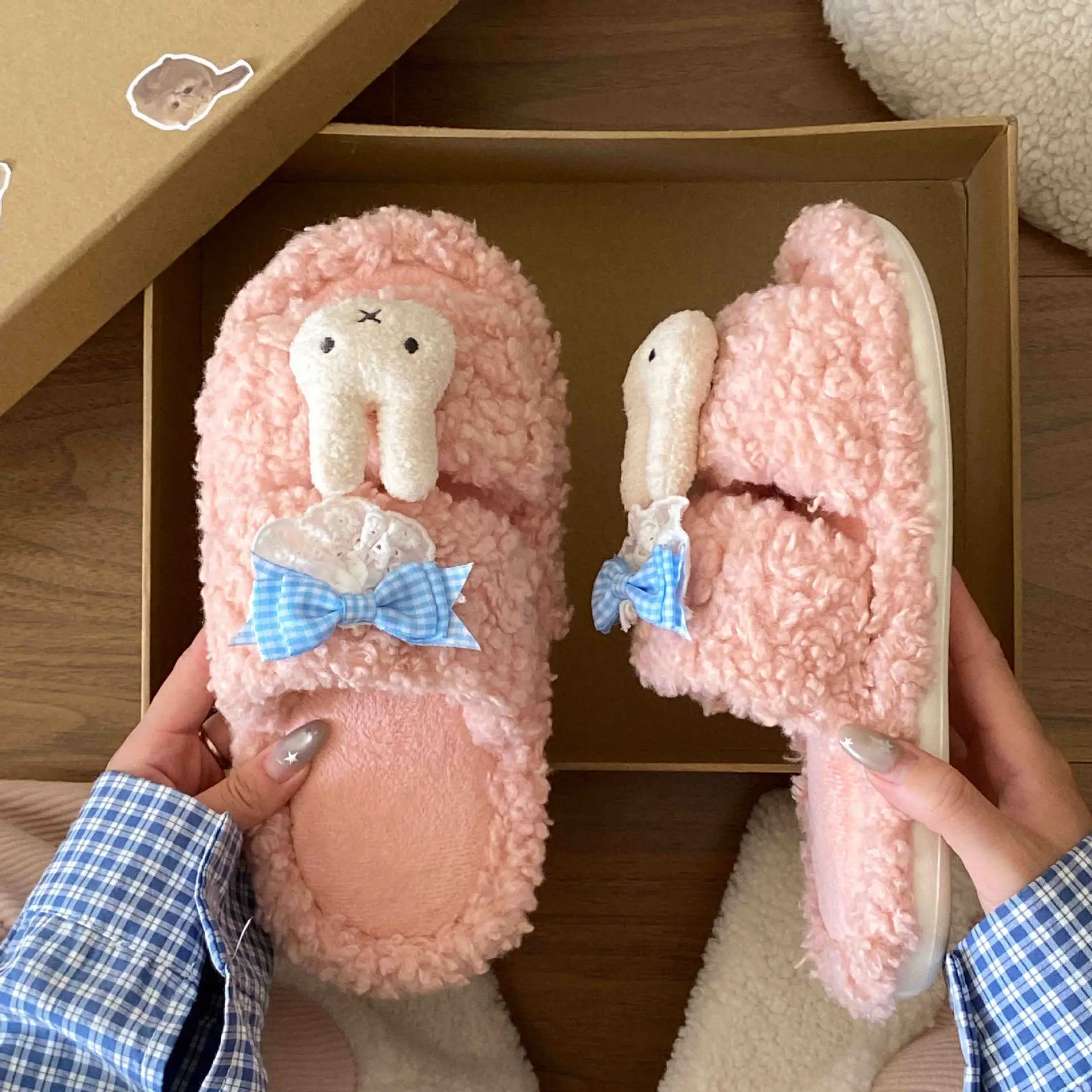 Winter Cartoon Cotton Slippers for Girls