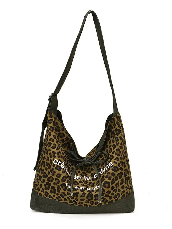 Leopard Print Denim Shoulder Crossbody Bag Large Capacity 2025 - Image 7