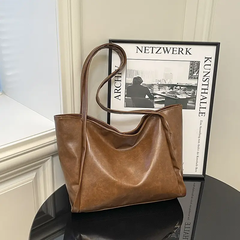 Retro Brown Korean Style Shoulder Bag for Women - Image 2