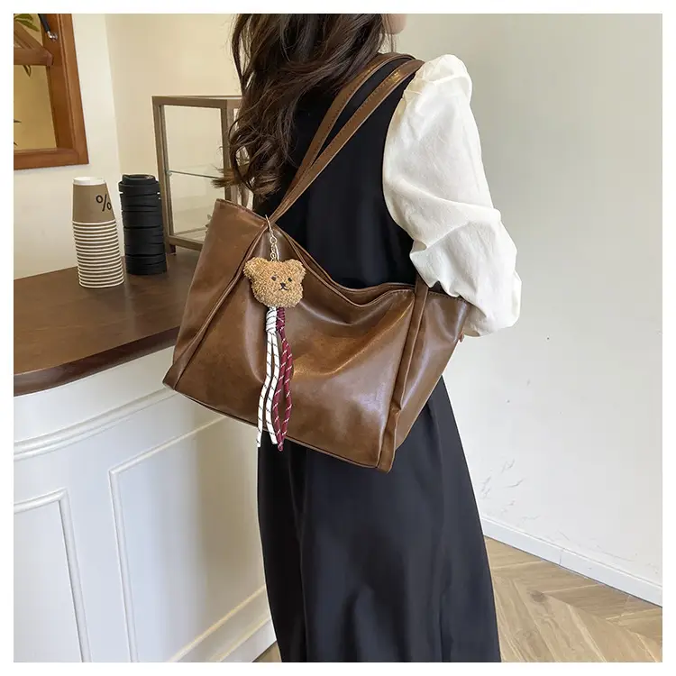 Retro Brown Korean Style Shoulder Bag for Women - Image 5