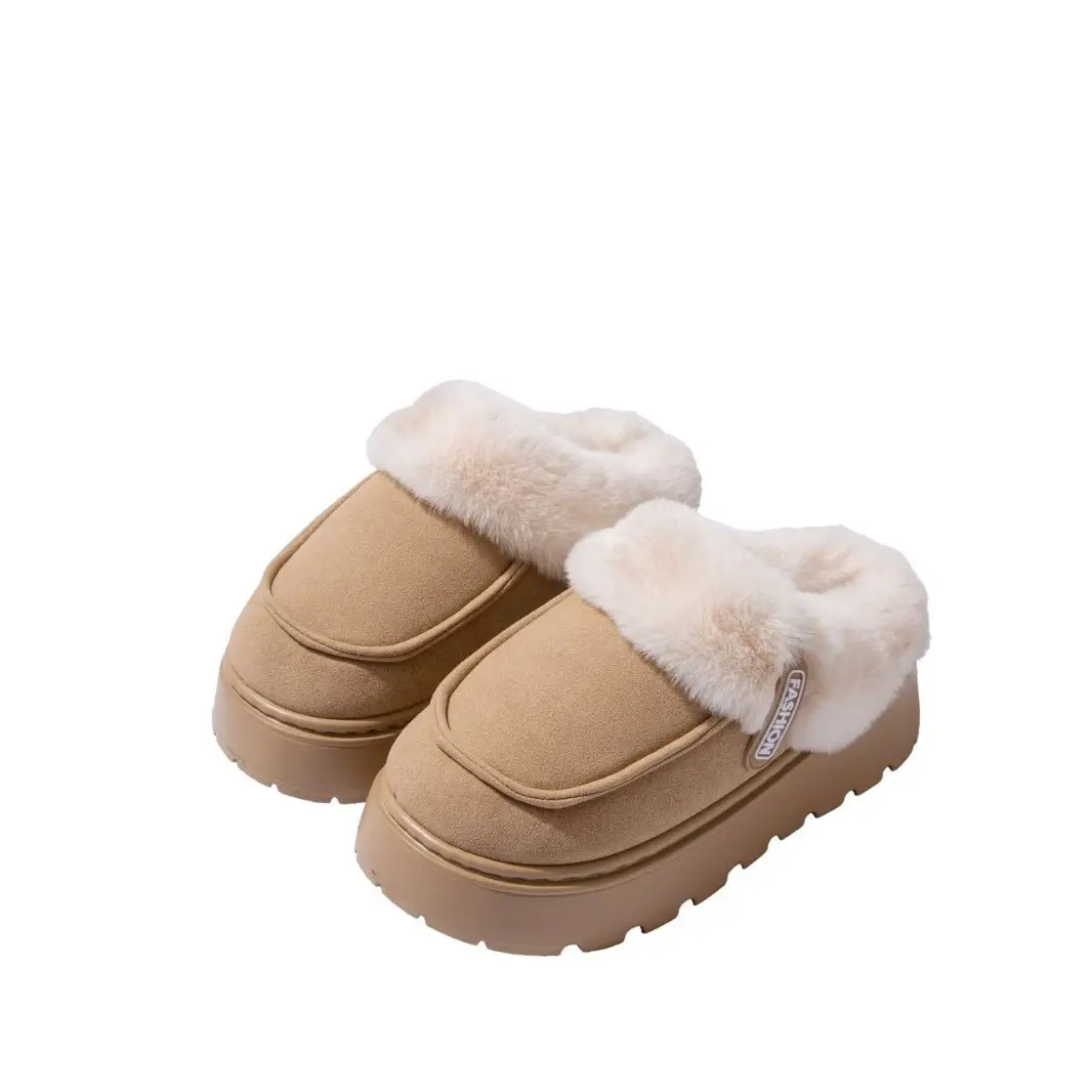 Winter Cotton Slippers, Winter Home Household Wool Slippers, Women's Outer Wear Non-Slip Cotton Slippers, Plush Cotton Shoes, Home Slippers - Image 7