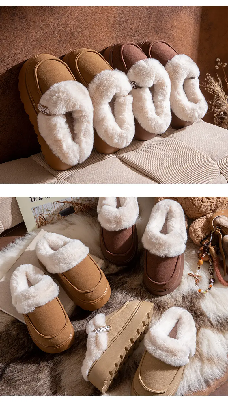 Winter Cotton Slippers, Winter Home Household Wool Slippers, Women's Outer Wear Non-Slip Cotton Slippers, Plush Cotton Shoes, Home Slippers — feature 8