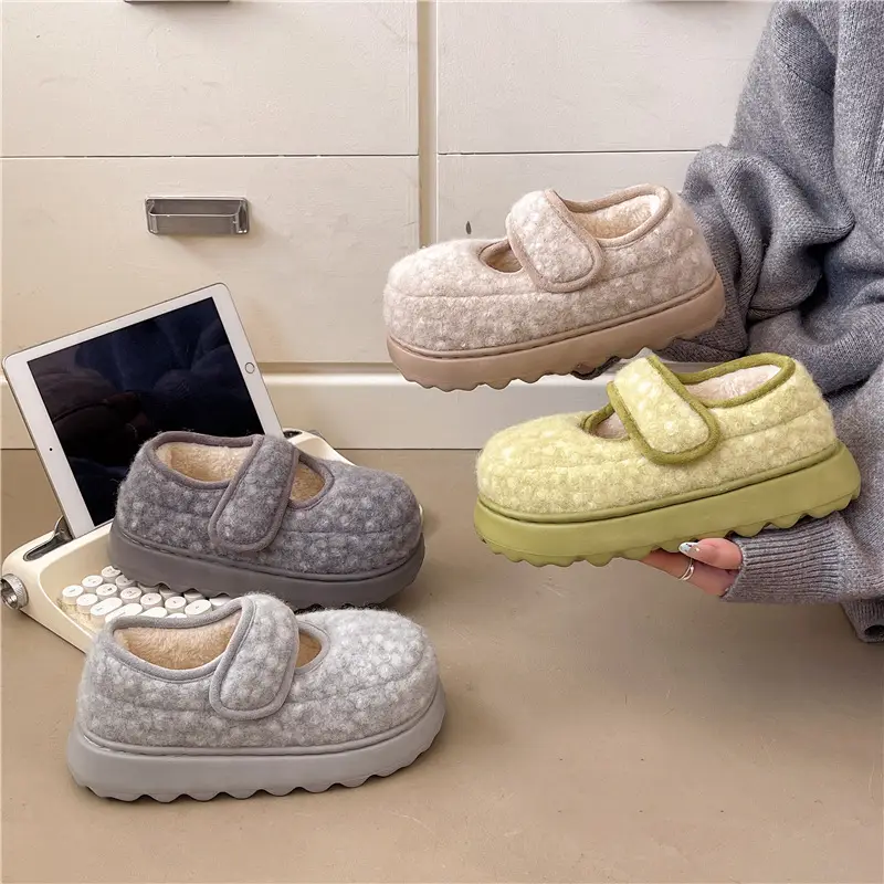 Qidan Shoe Factory Cotton Slippers for Women Autumn and Winter Korean Style New Indoor Home Thick-Soled Warm Plus Plush Slippers for Women - Image 7