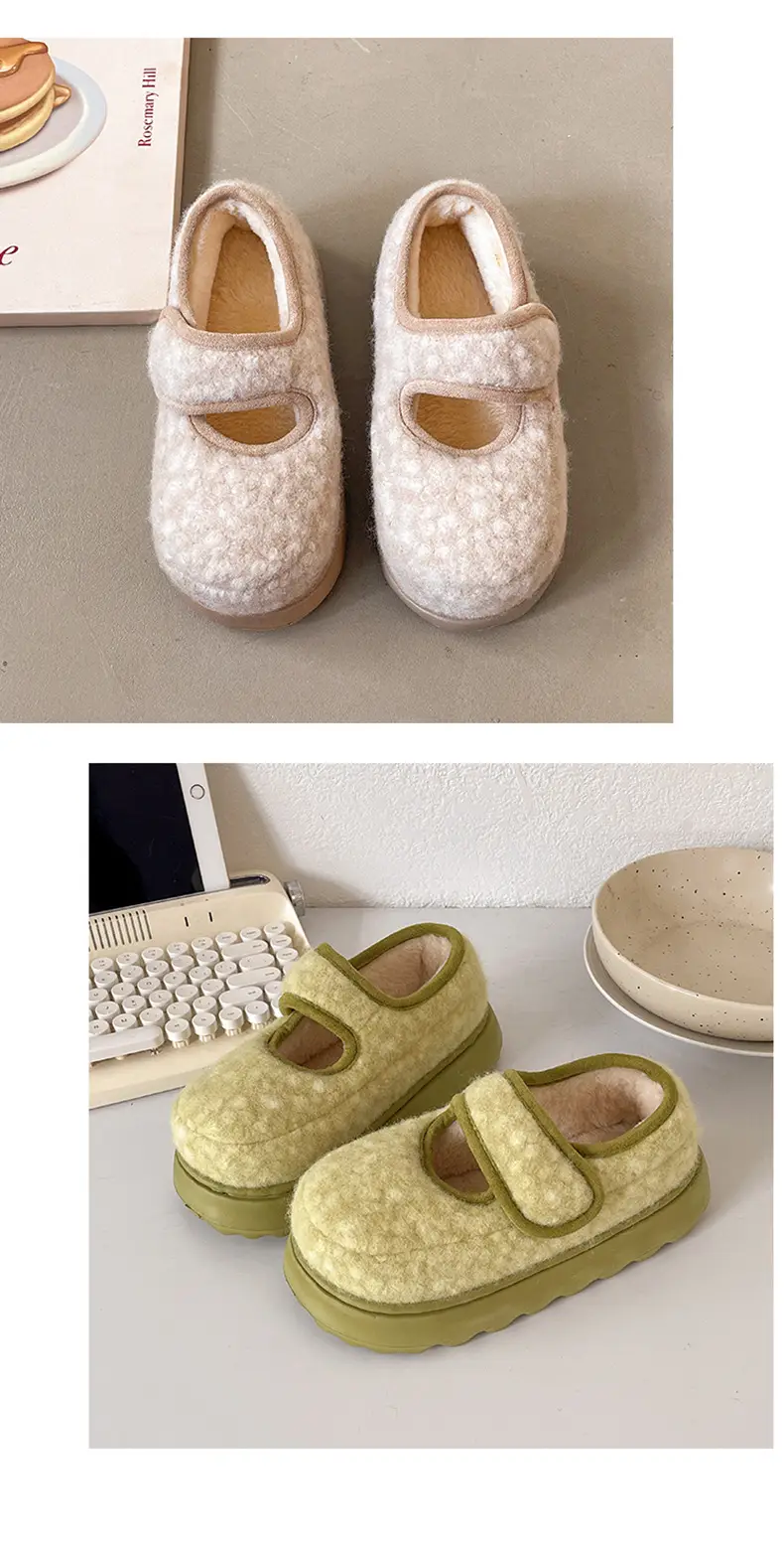 Qidan Shoe Factory Cotton Slippers for Women Autumn and Winter Korean Style New Indoor Home Thick-Soled Warm Plus Plush Slippers for Women — feature 16