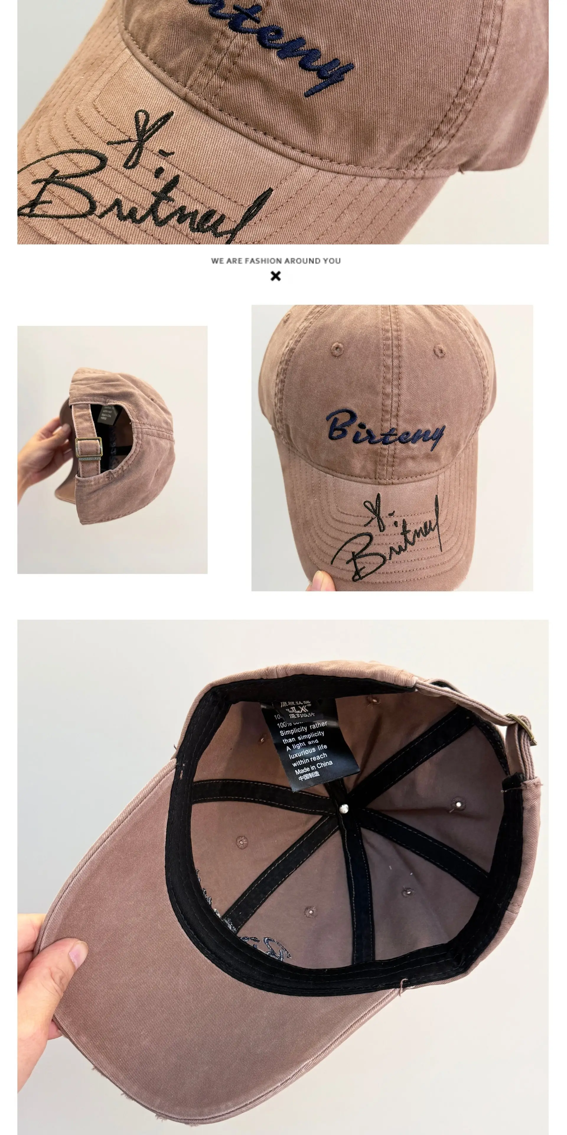 Men's Black Distressed Cap with "Bistry" Logo — feature 7