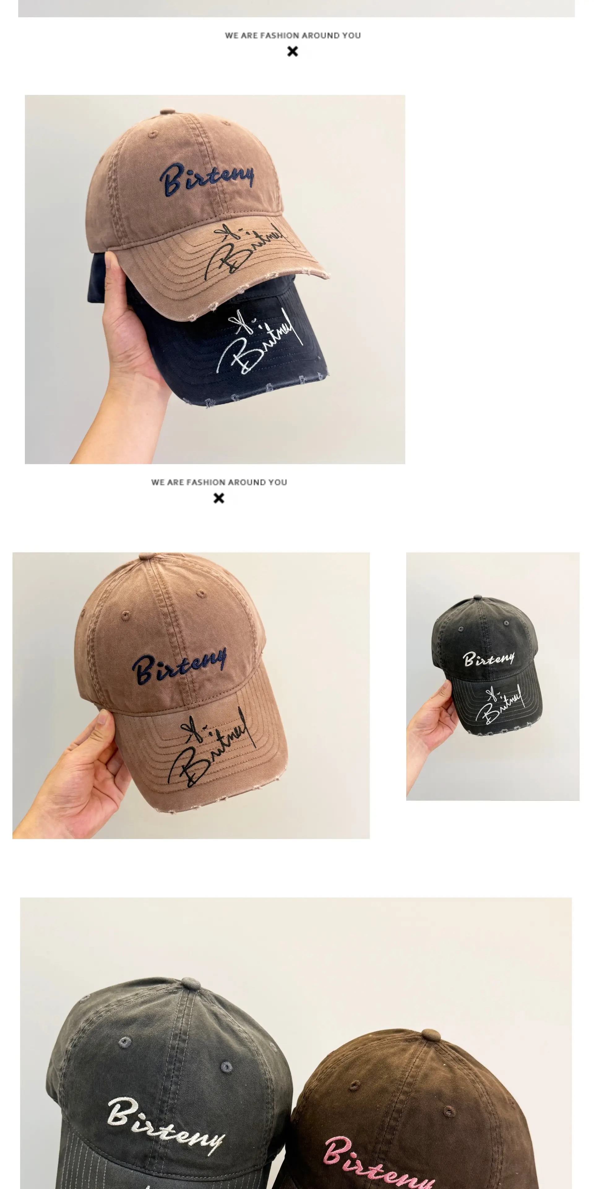 Men's Black Distressed Cap with "Bistry" Logo — feature 8
