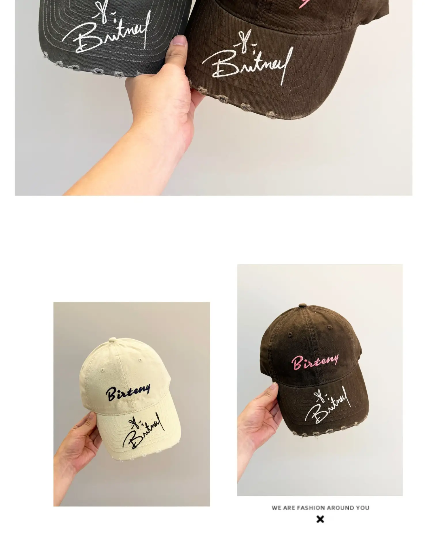 Men's Black Distressed Cap with "Bistry" Logo — feature 9