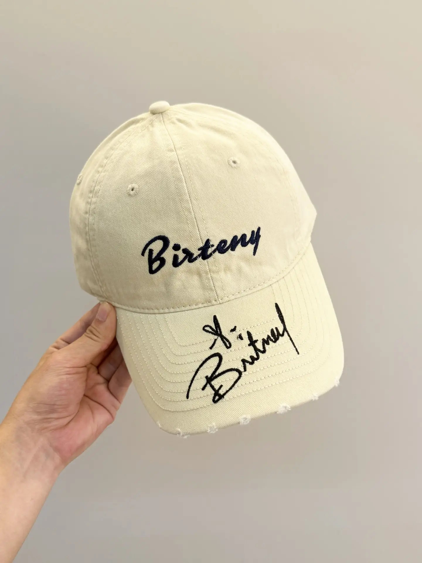 Men's Black Distressed Cap with "Bistry" Logo - Image 2