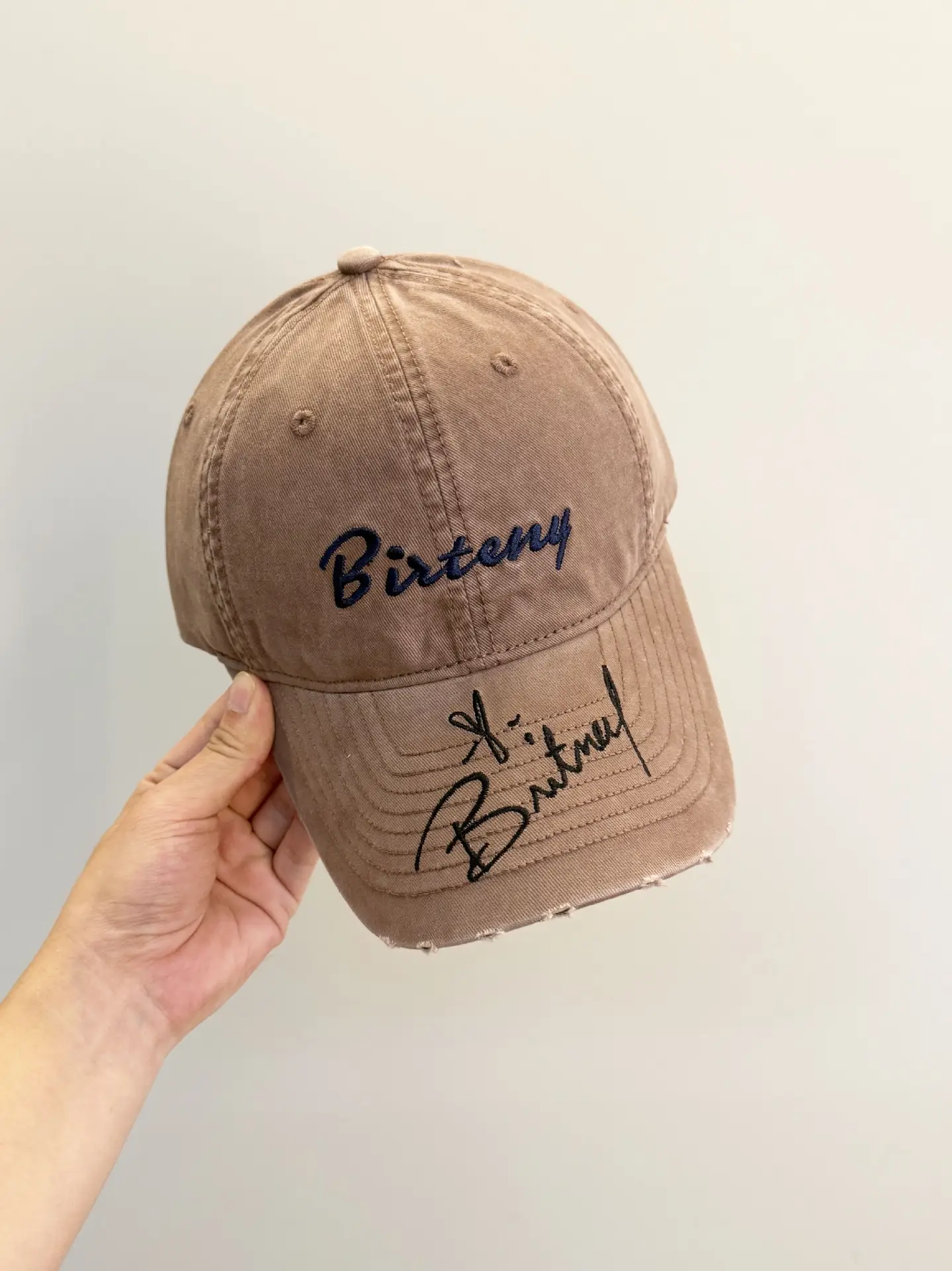 Men's Black Distressed Cap with "Bistry" Logo - Image 3