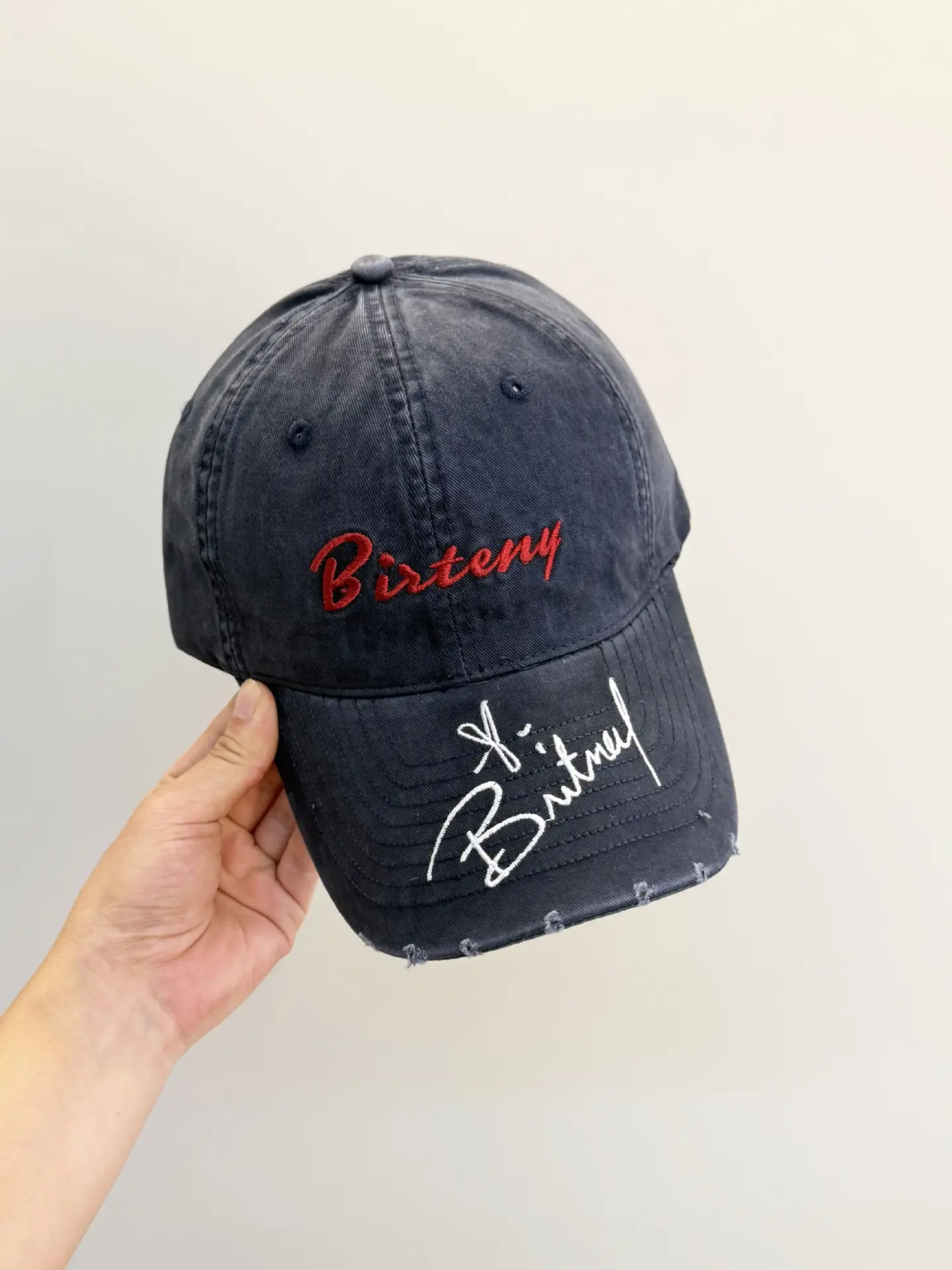 Men's Black Distressed Cap with "Bistry" Logo - Image 8