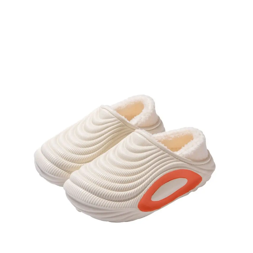 Women Winter Waterproof Slipper Black Striped Warm Fleece Lined - Image 9