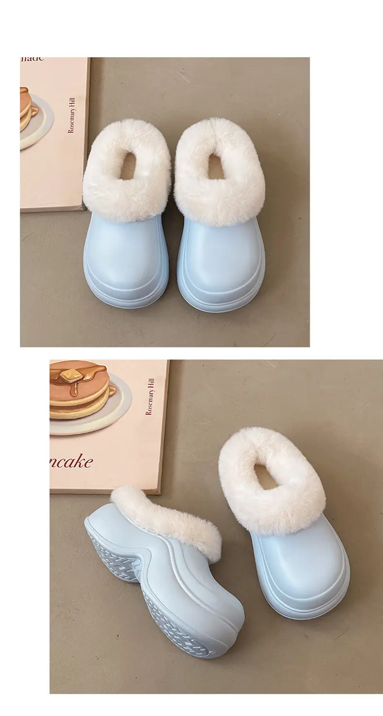 Qidan Shoe Factory Cotton Slippers for Women Autumn and Winter Home Indoor Thick-Soled Waterproof Anti-Slip Outer Wear Warm Furry Slippers — feature 17