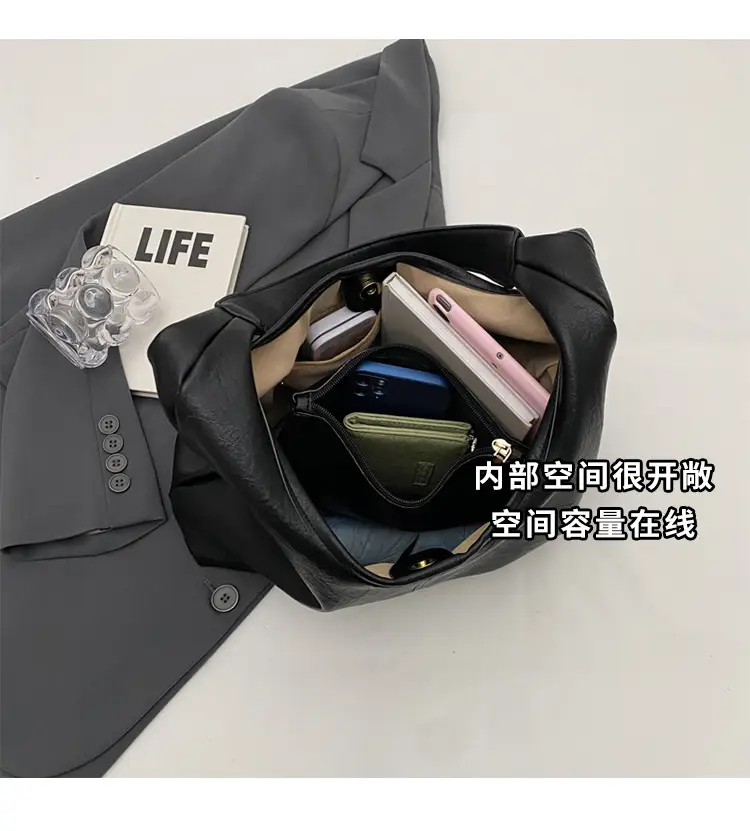 Black Leather Cross-Border Tote Bag for Women — feature 10