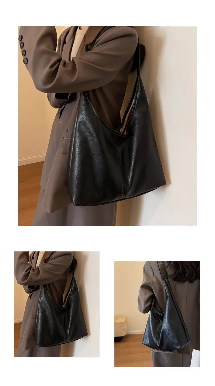 Black Leather Cross-Border Tote Bag for Women — feature 11