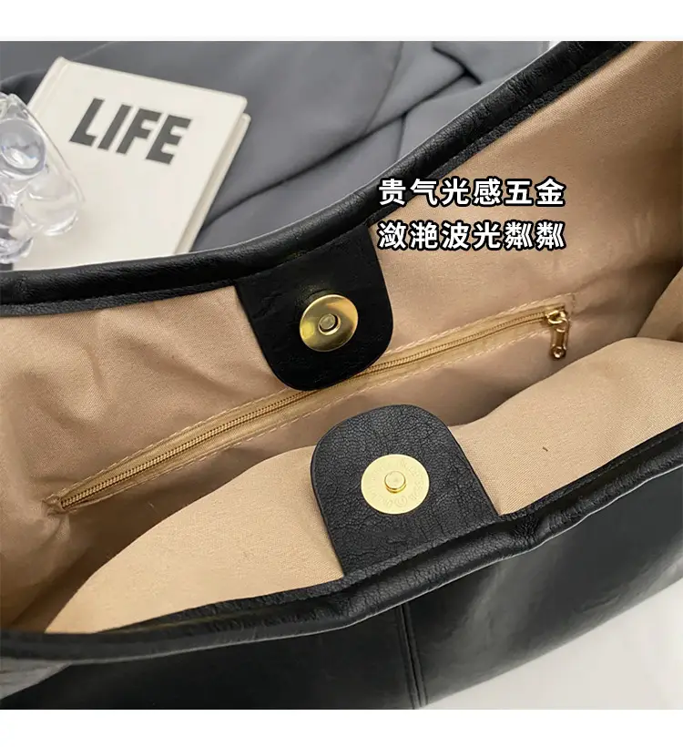 Black Leather Cross-Border Tote Bag for Women — feature 6