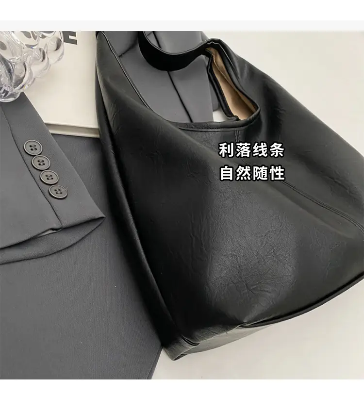 Black Leather Cross-Border Tote Bag for Women — feature 7
