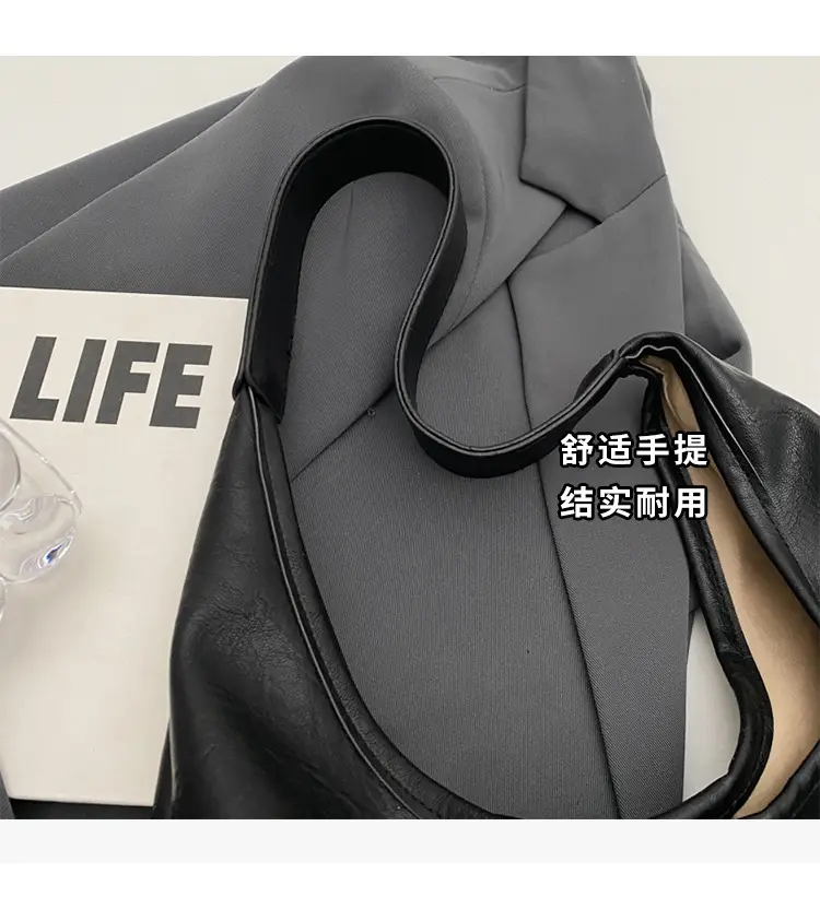 Black Leather Cross-Border Tote Bag for Women — feature 8