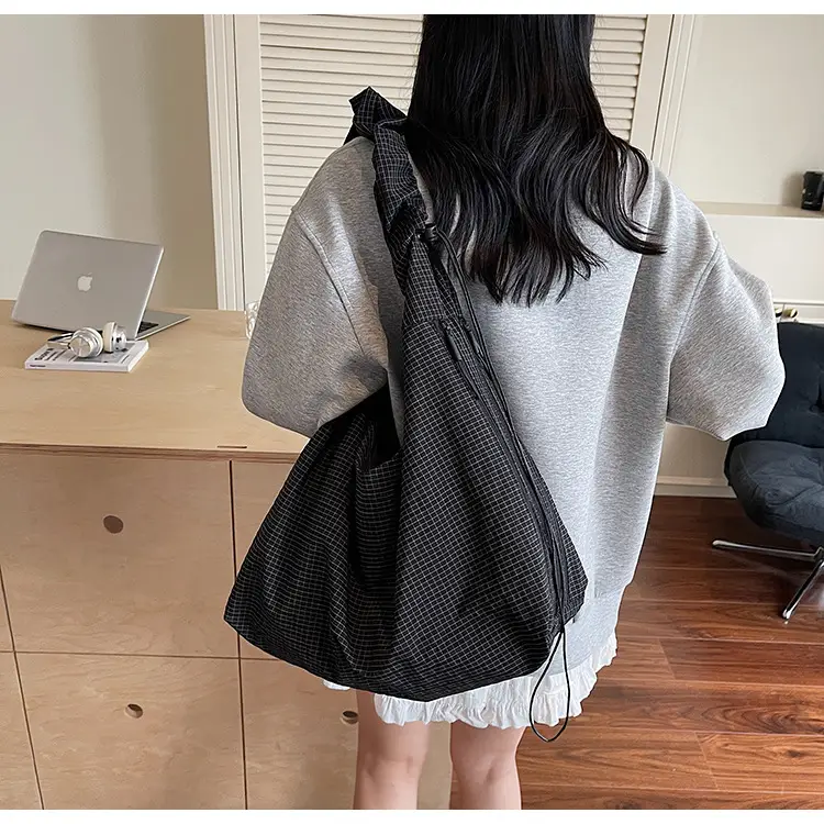 Women's Gray Checkered Crossbody Bag 2025 — feature 29