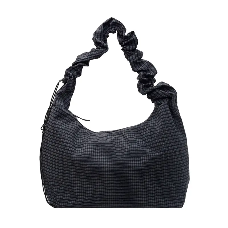 Women's Gray Checkered Crossbody Bag 2025 - Image 3