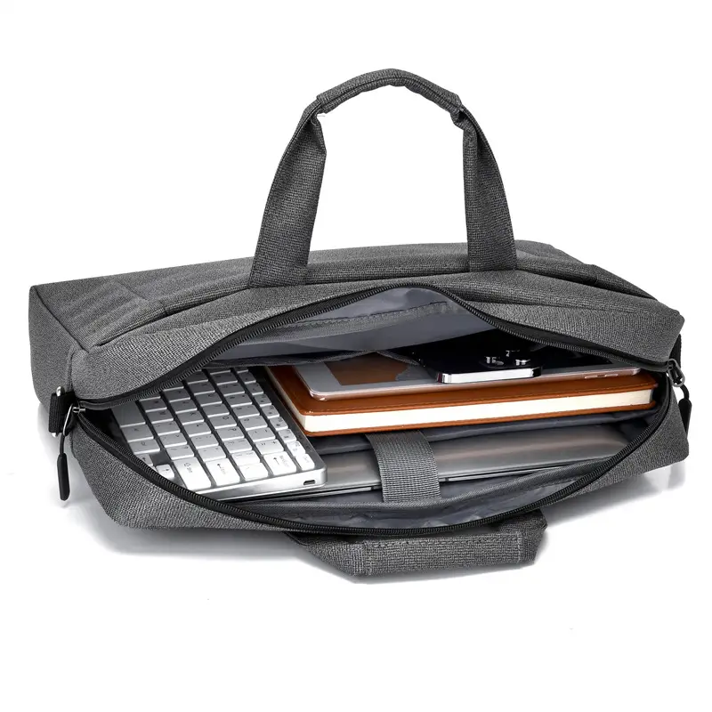 Men's Black Satchel Business Bag with Shoulder Crossbody Strap - Image 7