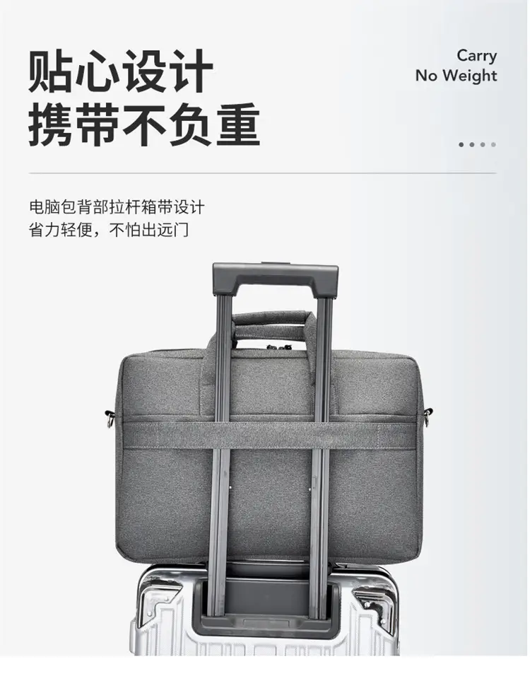 Men's Black Satchel Business Bag with Shoulder Crossbody Strap — feature 10