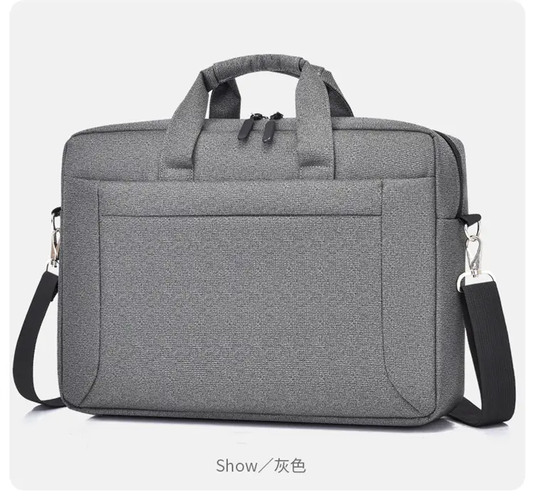 Men's Black Satchel Business Bag with Shoulder Crossbody Strap — feature 21