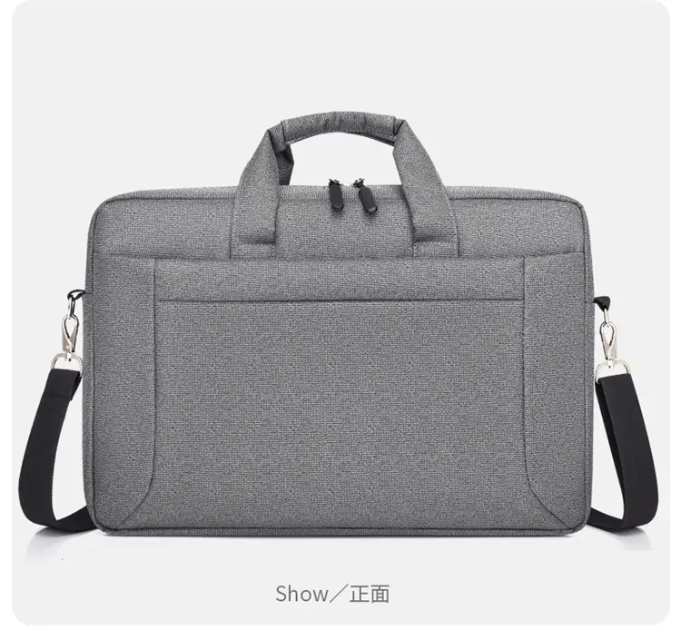 Men's Black Satchel Business Bag with Shoulder Crossbody Strap — feature 22