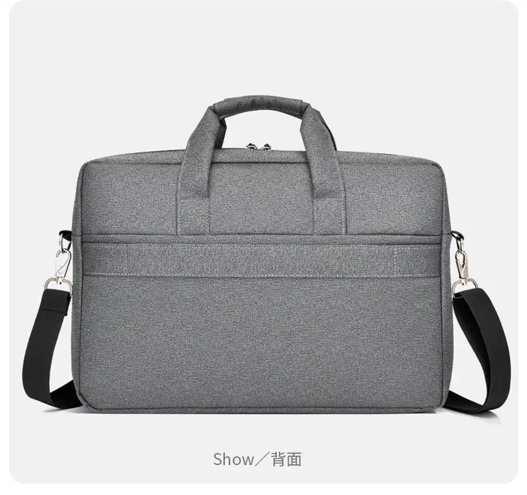 Men's Black Satchel Business Bag with Shoulder Crossbody Strap — feature 24