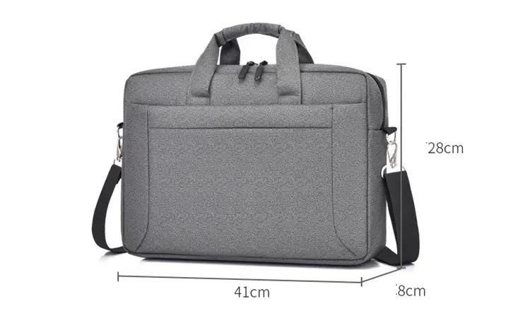 Men's Black Satchel Business Bag with Shoulder Crossbody Strap — feature 4