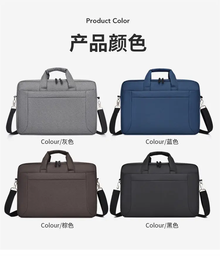 Men's Black Satchel Business Bag with Shoulder Crossbody Strap — feature 5