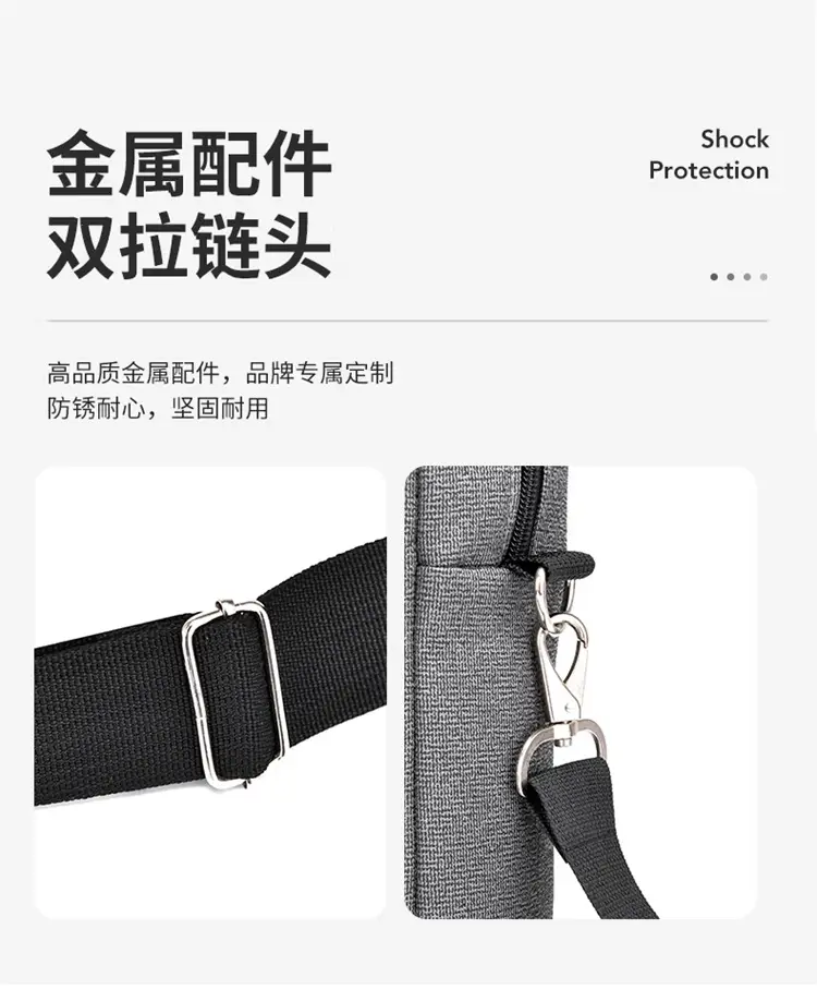 Men's Black Satchel Business Bag with Shoulder Crossbody Strap — feature 8