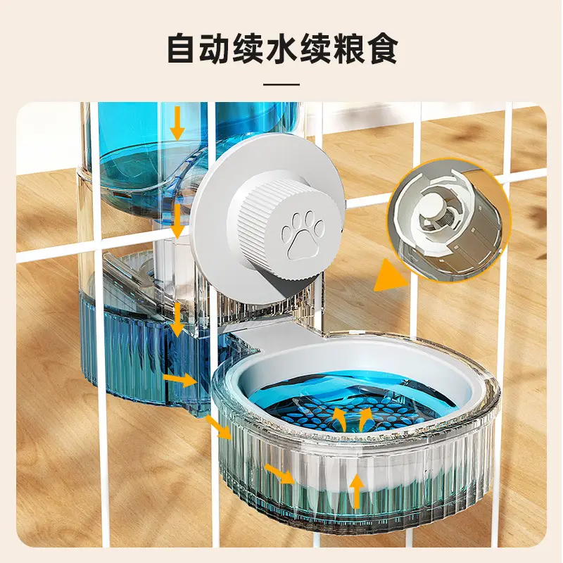 Cat Water Dispenser, Rabbit Food Bowl, Dog Hanging Water Kettle, Automatic Feeding and Water Feeder for Dogs, Pets and Cats to Drink Water