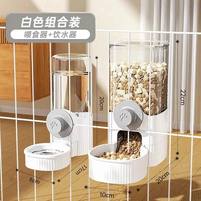 Cat Water Dispenser, Rabbit Food Bowl, Dog Hanging Water Kettle, Automatic Feeding and Water Feeder for Dogs, Pets and Cats to Drink Water