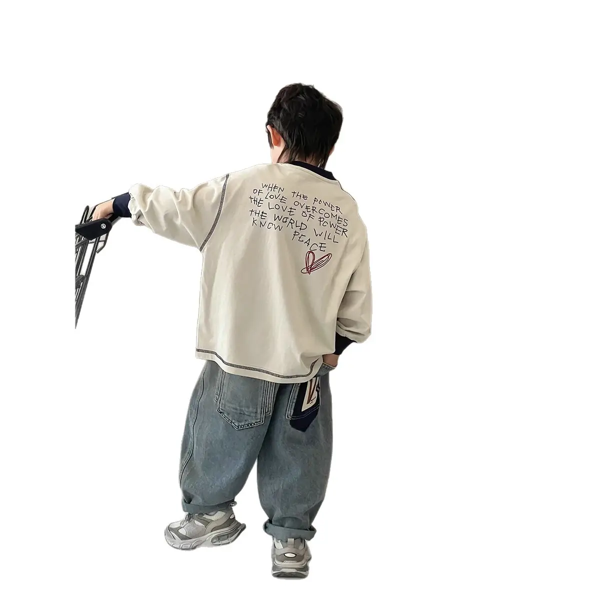 Boys Long Sleeve T-Shirt 2025 Spring Autumn Loose Fit - Image 6